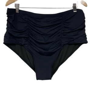 Amazon Black Plus Size Rusched High Waisted Swim Bottoms Size 20W